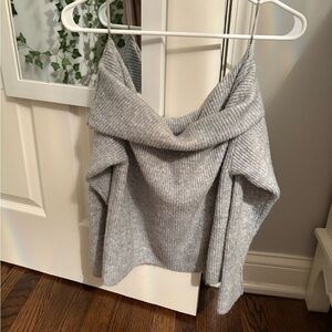 Nordstrom Treasure and Bond Gray Off The Shoulder Sweater